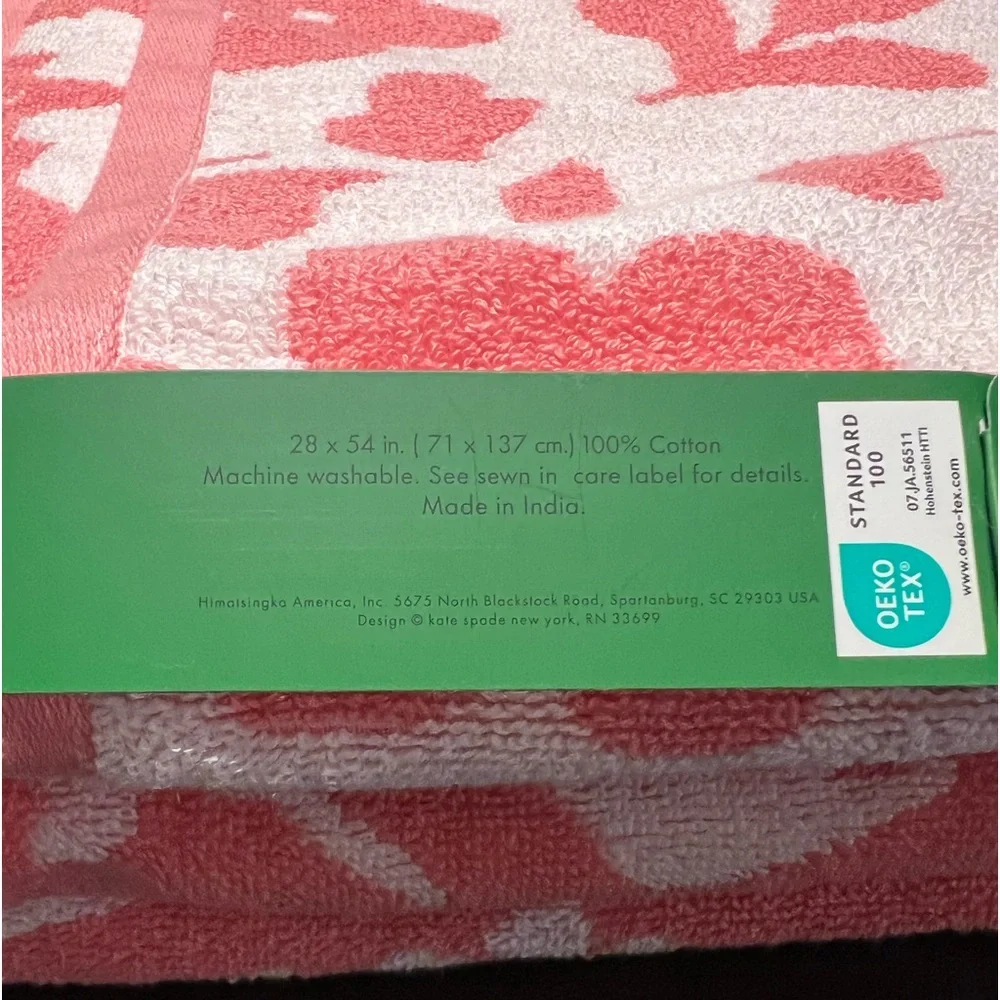 Kate Spade New York Pink Floral Bath Towels Set of 2